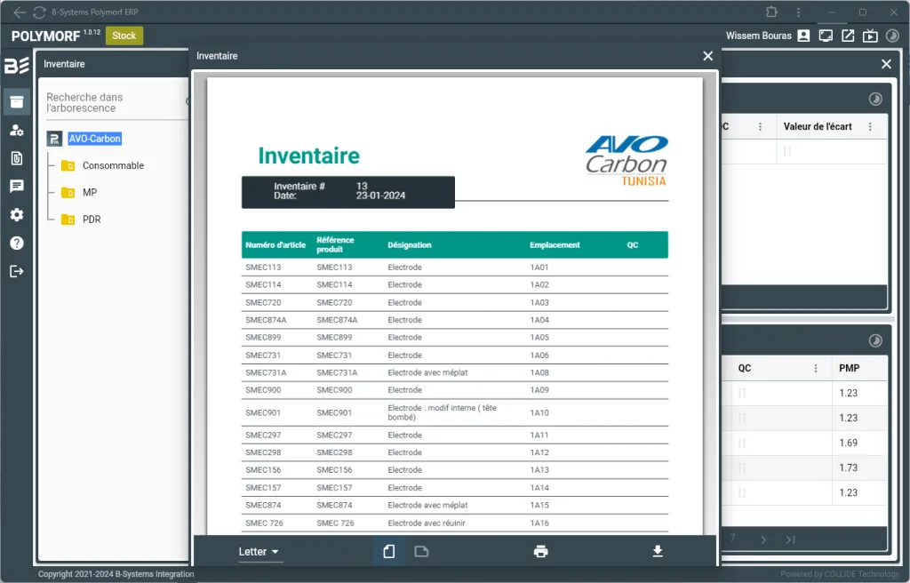 Polymorf Stock inventory management dashboard