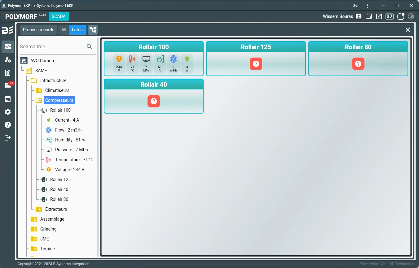 Polymorf SCADA real-time data acquisition and alarm monitoring dashboard